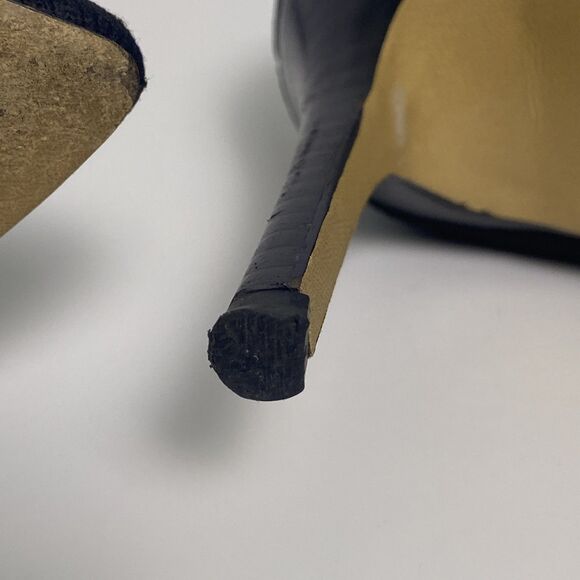 Lattice et Cie Black Knit Sock Booties Pointed Toe Stiletto Heels Sz 8 - Picture 10 of 11